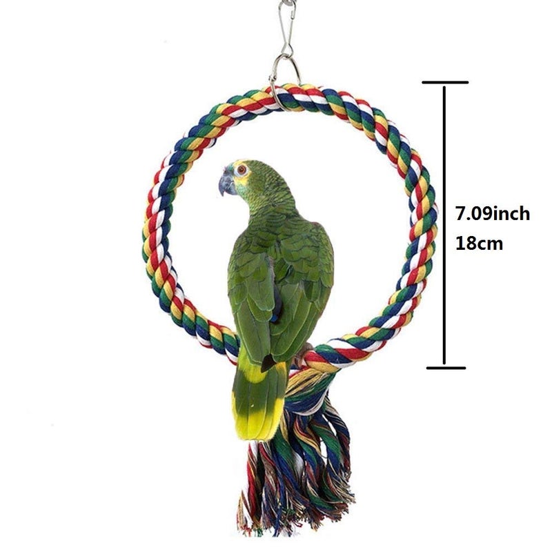 Litewoo Bird Swing Toy Colorful Cotton Rope Perches for Parrots Budgie Parakeet Cockatiel Conure Finch Lovebird - Image 2